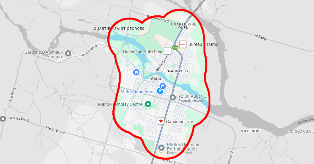Secteur urbain d'Alma - Zone d'analyse HomeStat